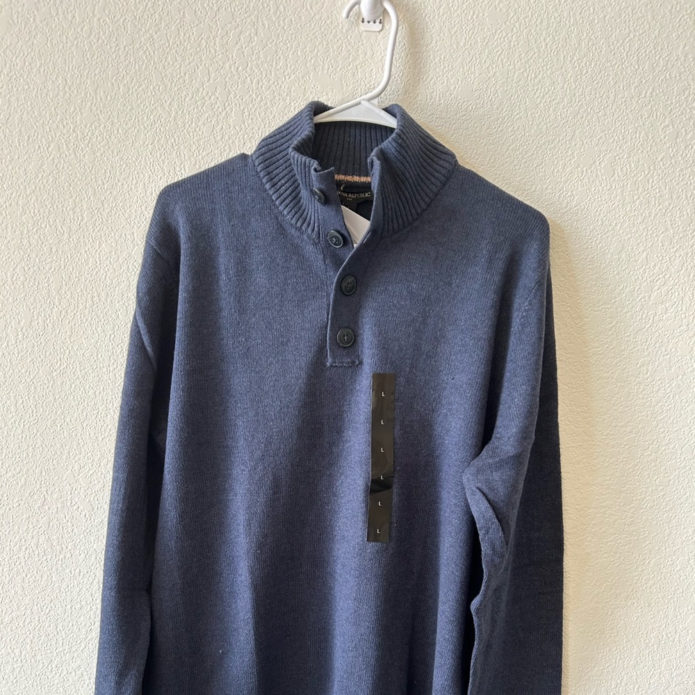 NWT Mens Banana Republic Sweater L Navy